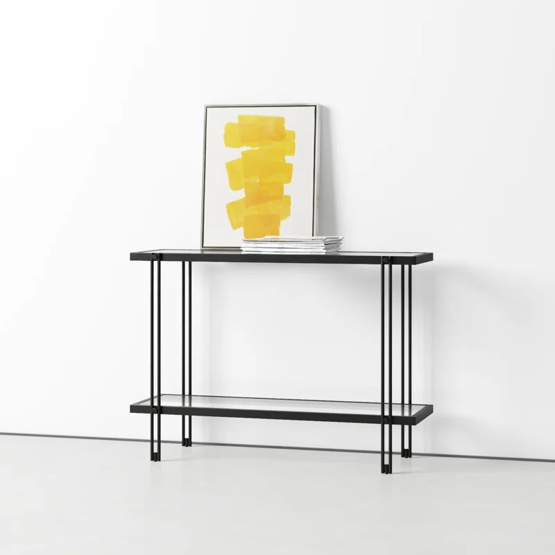 Hometios Furniture - Minimalist Console Table with Glass Shelves