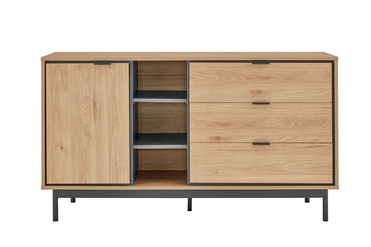 Hometios Furniture - Industrial Sideboard with 1 Door,3 Drawers