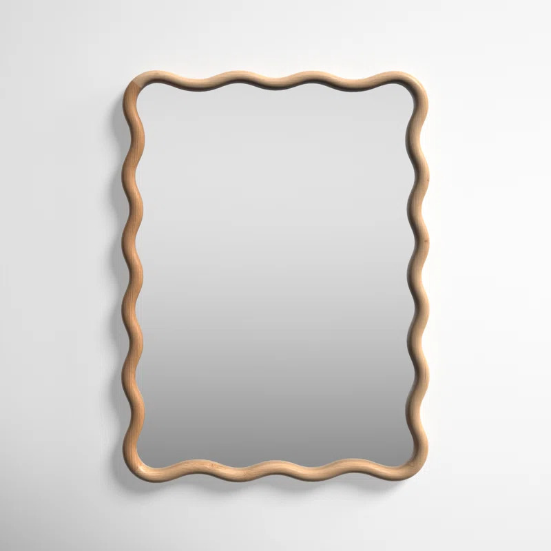 Hometios Furniture - Scalloped Wood Frame Rectangle Wall Mirror