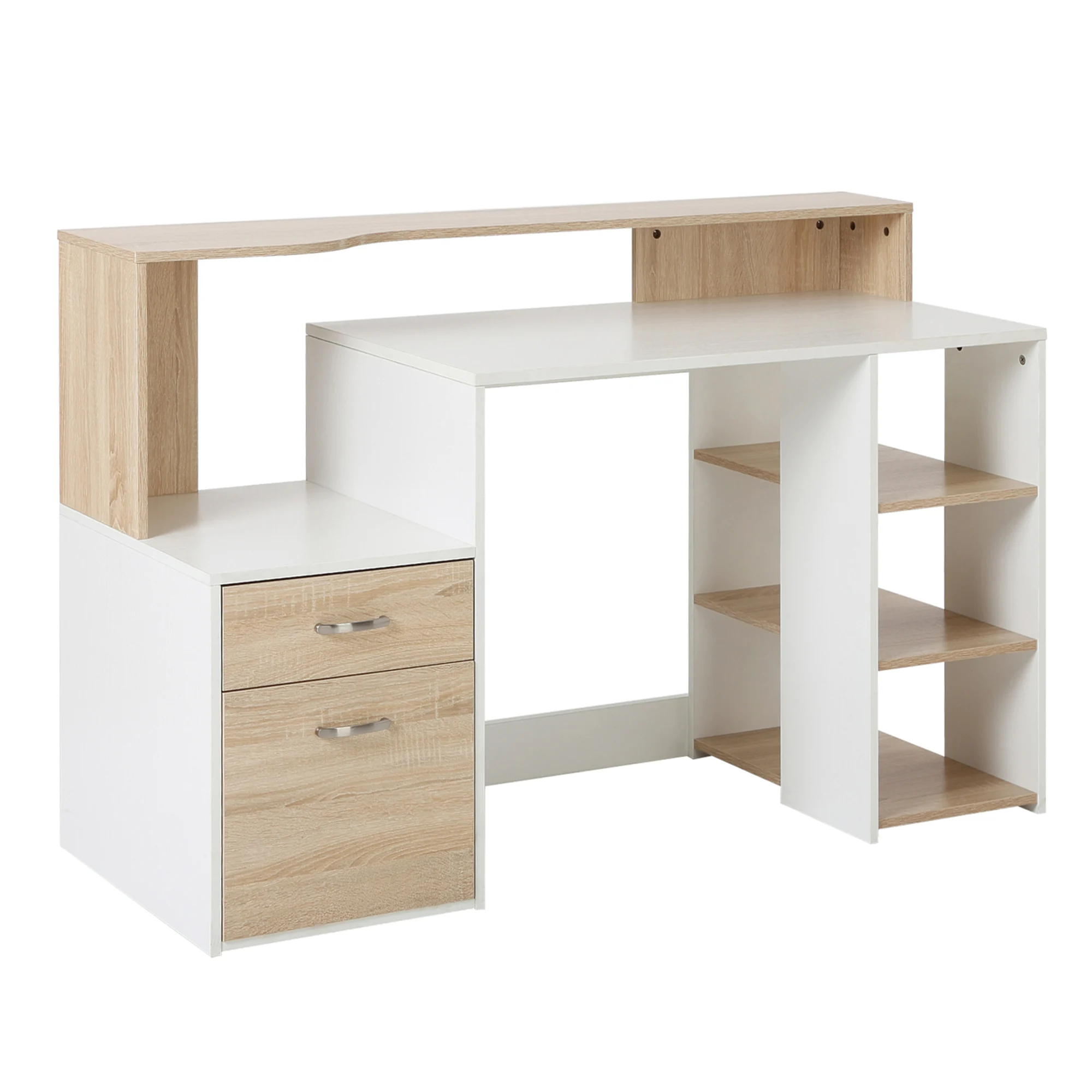 Hometios Furniture - Writing Desk with Monitor Shelf