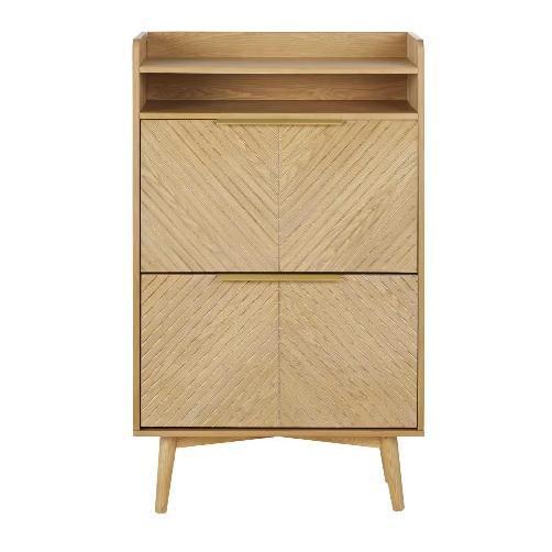 Hometios Furniture - 2 Door Shoe Cabinet with Storage Shelving